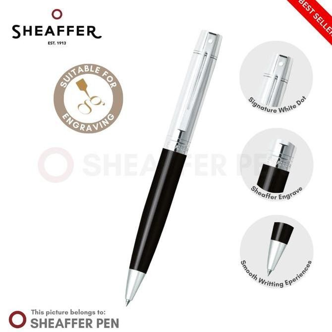 

Sheaffer SGC 300 Glossy Black Barrel and Bright Chrome Cap Ballpoint Kualitas Original