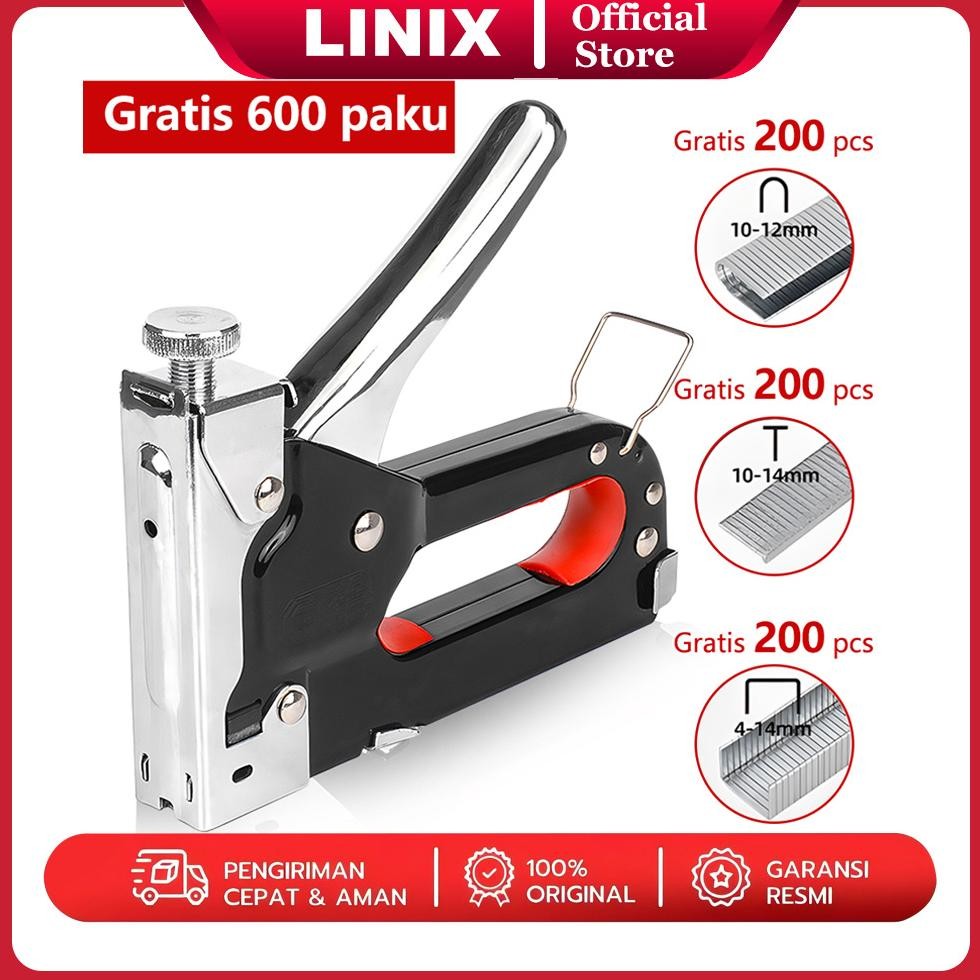 

LINDU Linix 3in1 Staples Stapler Staple Gun Alat Tembak Paku Staples Manual Gratis 600 paku 3 In 1 Pistol Kuku Pistol Stapler Konstruksi Konstruksi Furnitur DIY Pelapis Pelapis Pistol Stapler Multifungsi Pistol