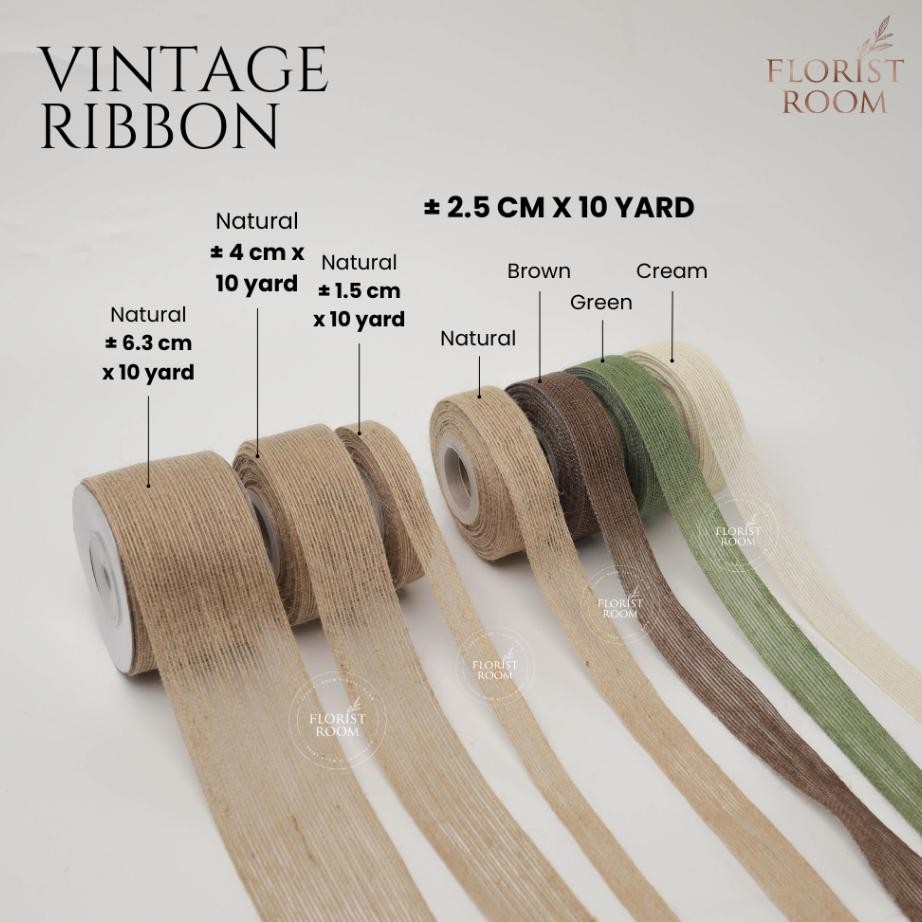 

Vintage Ribbon Pita Rustic Dekorasi Pita