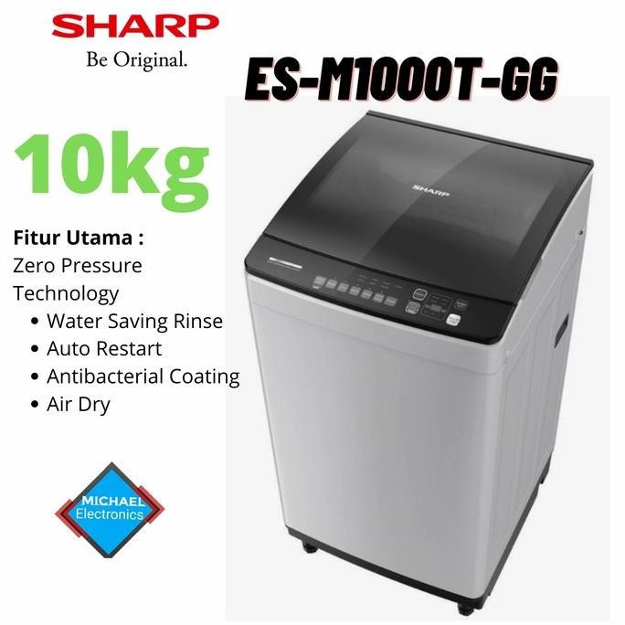 Tersedia Sharp mesin cuci 1tabung 10kg ES-M1000T-GG
