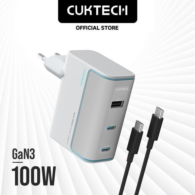 CUKTECH 10 GAN 100W ADAPTOR KEPALA CHARGER FAST CHARGING PD QC