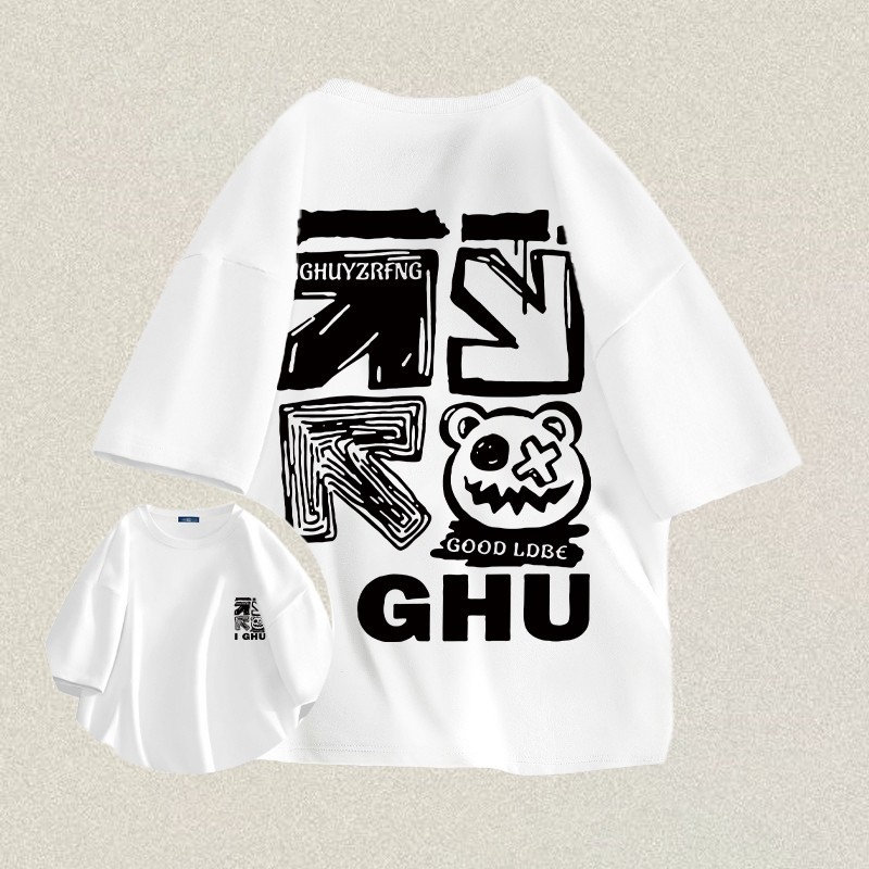 BreezeHub Kaos T-shirt Pria Oversize | Kaos Sablon “I GHU” | Kaos Pria Distro Original | Kaos Distro