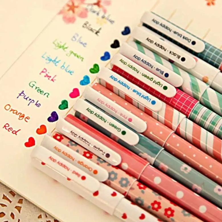 

10 Pcs/Set Color Pen Flower Animal Starry Star Sweet Flora Colored Gel Pen 0.38Mm Cute Pens For School Stationary