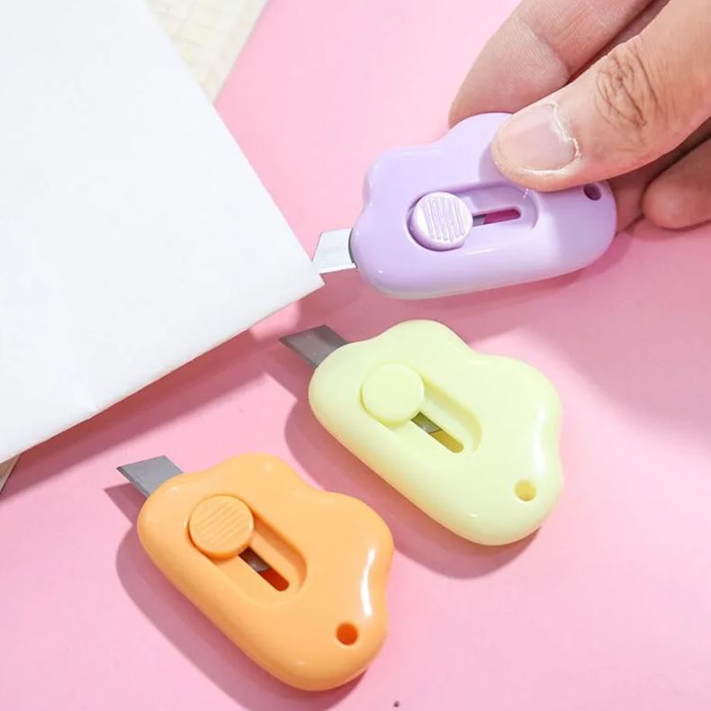 

Mini Pocket Cloud Art Utility Knife Box Knife Paper Cutter Craft Wrapping Refillable Blade Stationery