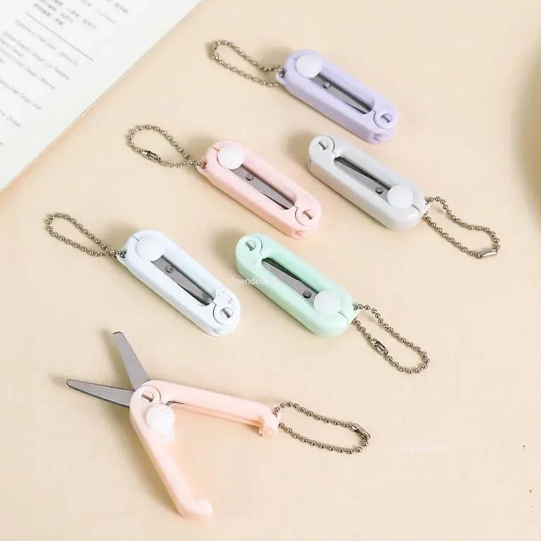 

Creative Mini Portable Folding Scissors Morandi Simple Paper-Cutting Art Tool Stationary Scissors Office School Supplies