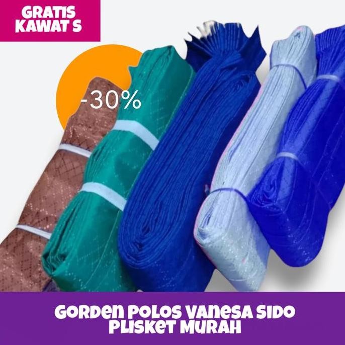 Gorden jendela biasa model plisket cantolan kawat gorden sido polos