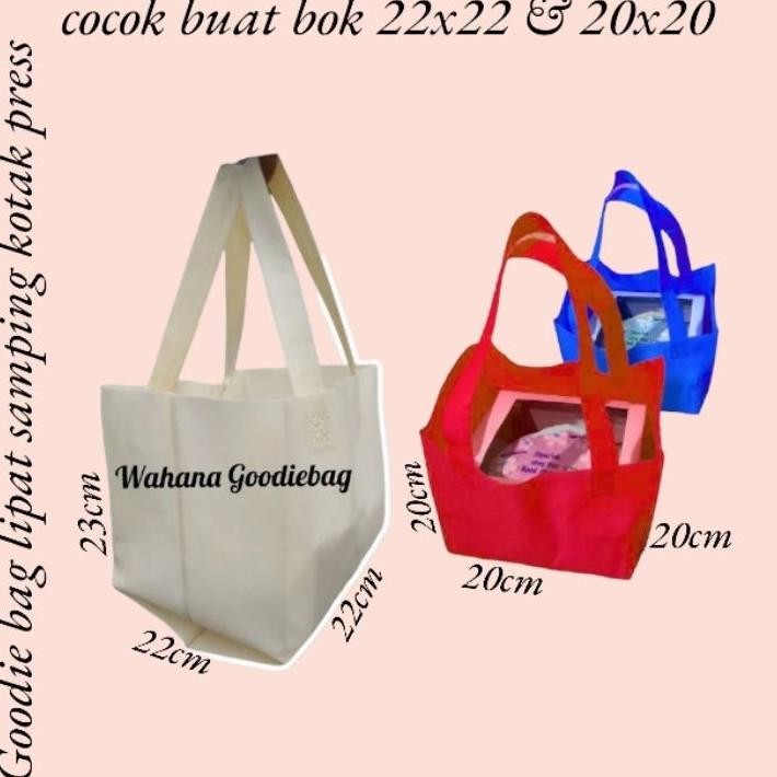 

Goodie Bag 1 Pak 60Pcs Tas Spundbond Lipat Samping Bok 22X22X23Tas Kotak Nasitas Hajatan