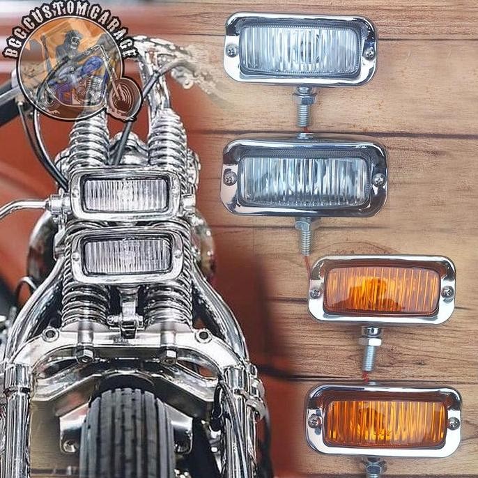 . Lampu kotak mini vintage. Lampu Chopper . Foglamp Vintage . Foglamp Classic