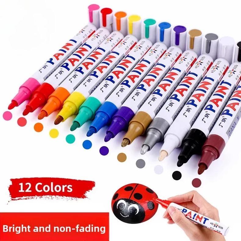 

Paint Cleaner Car Wheel Tire Oily Painting Pen Auto Rubber Tyre Polishes Metal Permanent Marker Graffiti Touch Scratch Wet Wax