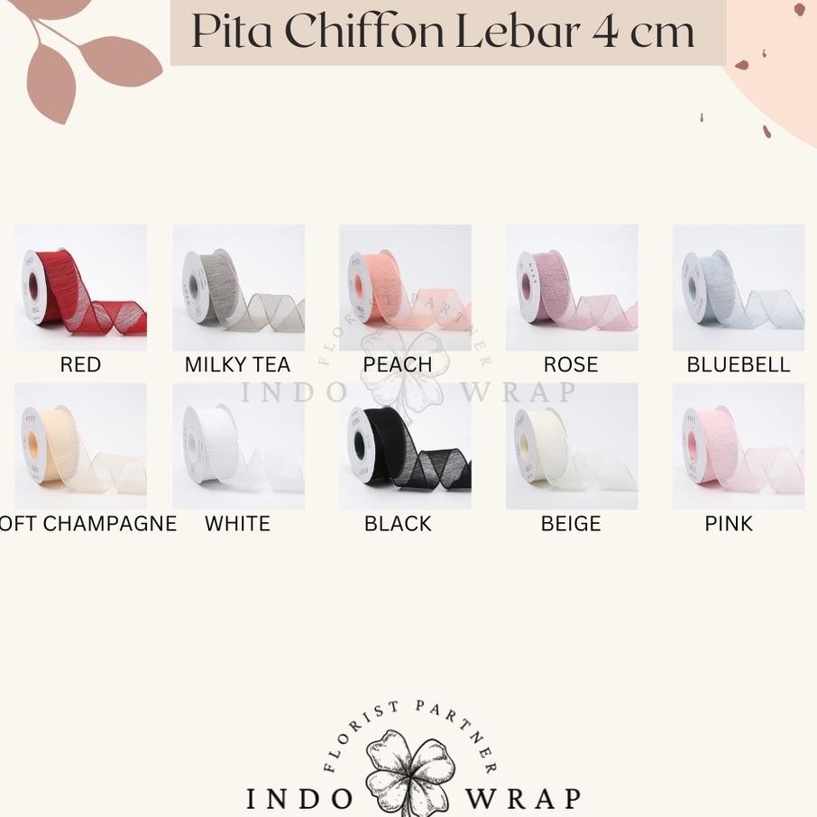

1 Roll Pita Chiffon Lebar 4Cm Roll Grosir Pita Kado Gift Bouquet Bunga Dekorasi