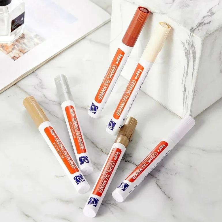 

White Waterproof Tile Marker Grout Pen Wall Seam Pen 10Color Optional,For Tiles Floor Bathroom Decontamination Seam Repair