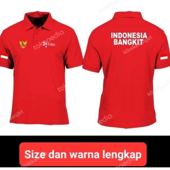 Dwl-49 Promo Spesial T-56 Kaos - Baju Polo Hut Ri 77 Indonesia Bangkit - Polo Kemerdekaan Ri 77 Mura
