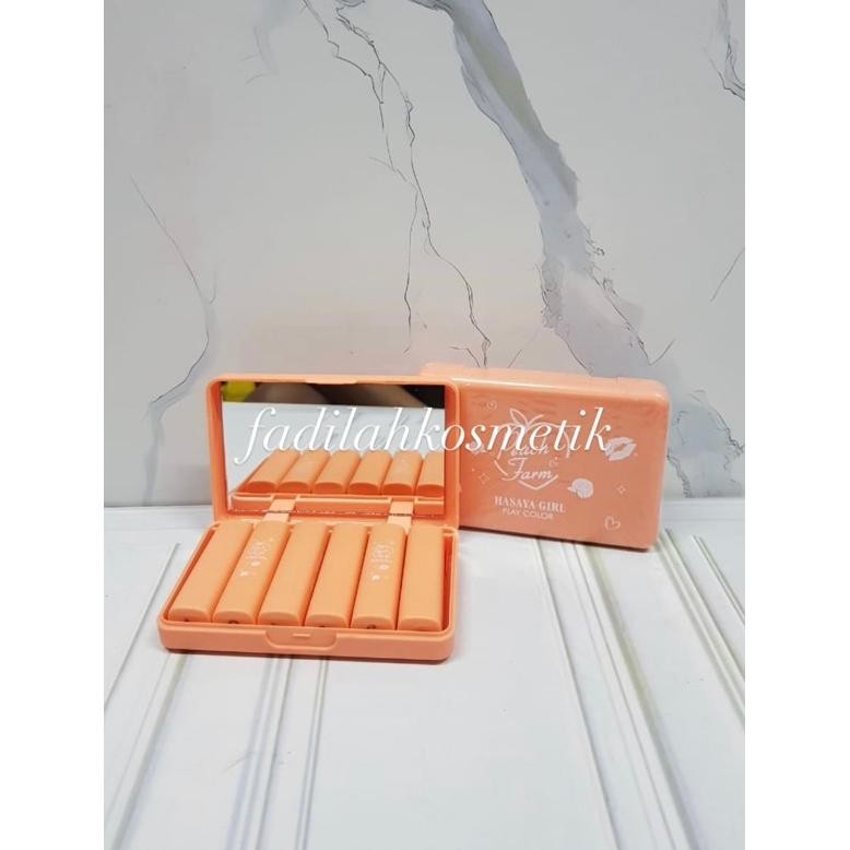 [6PCS] Hasaya Girl Peach Farm Matte Color Velvet Lipstik