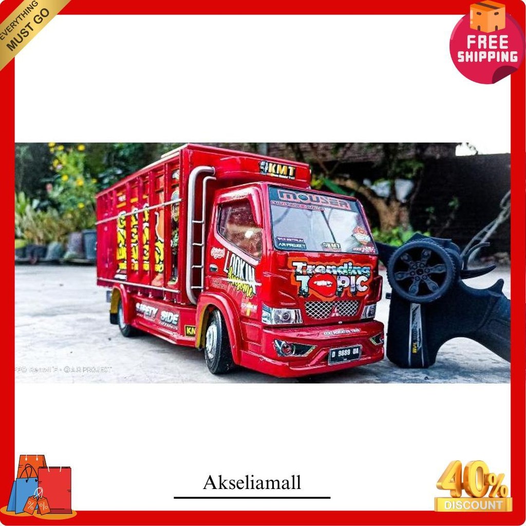 Miniatur Truk Oleng New Trending Topik Warna Merah Mainan Anak-Anak Kekinian Mainan Mobil Oleng Asli