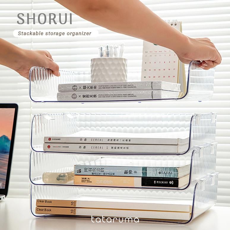 

LINDU TATARUMA Shorui - Stackable Storage Organizer 2 Tumpuk Tempat Dokumen Kertas Buku Alat Tulis Multifungsi Serbaguna