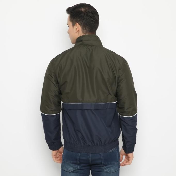 Grosir D&F Jaket Pria Unisex Parasut Biker - Olive Navy