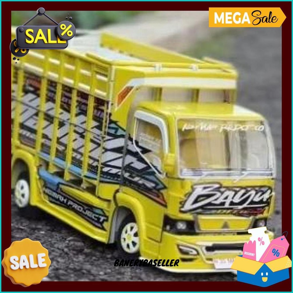 Miniatur Truk Oleng Miniatur Truk Lampu Terpal Murah Truk Oleng Roda Kayu Bisa Cod