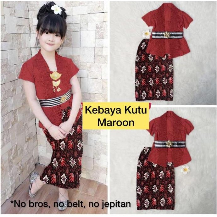 Kebaya Anak Perempuan Modern Set Kebaya Anak TK SD Setelan Kebaya Kutubaru Anak Cewek Baju Kebaya An