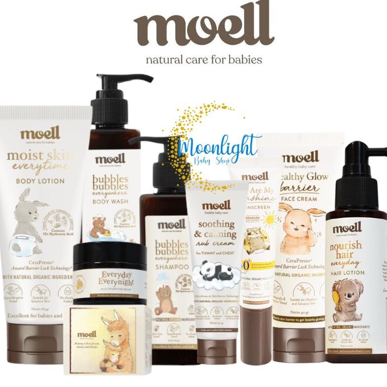 Ready Moell Face Cream | Body Wash | Body Lotion | Hair Lotion Nutrisi Rambut Anak Bayi | Set Sabun 