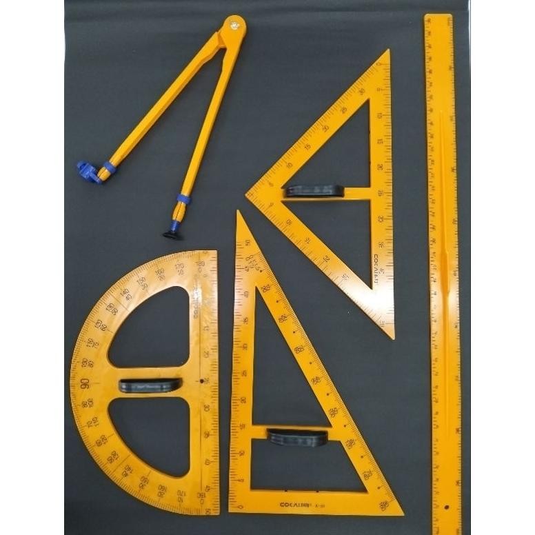 

Penggaris Plus Jangka Set Isi 5 Item Whiteboard / Penggaris Busur Segitiga Jangka Set Papan Tulis Cokai
