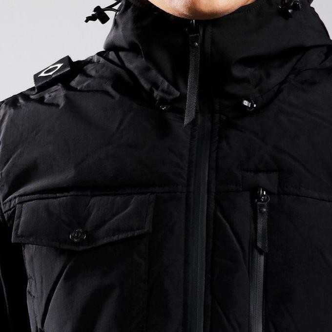 Sale Ma Strum Softshell Down Quilt Hooded Jacket (Black) Original