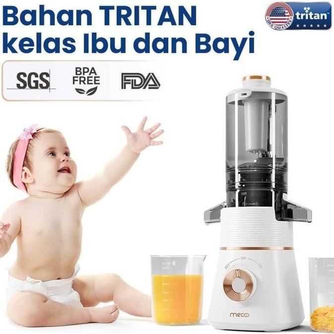 Promo Mecoo Aesthetic Slow Juicer Extra Big Mouth Meco Mecco Juicer Buah Juice Blender Buah