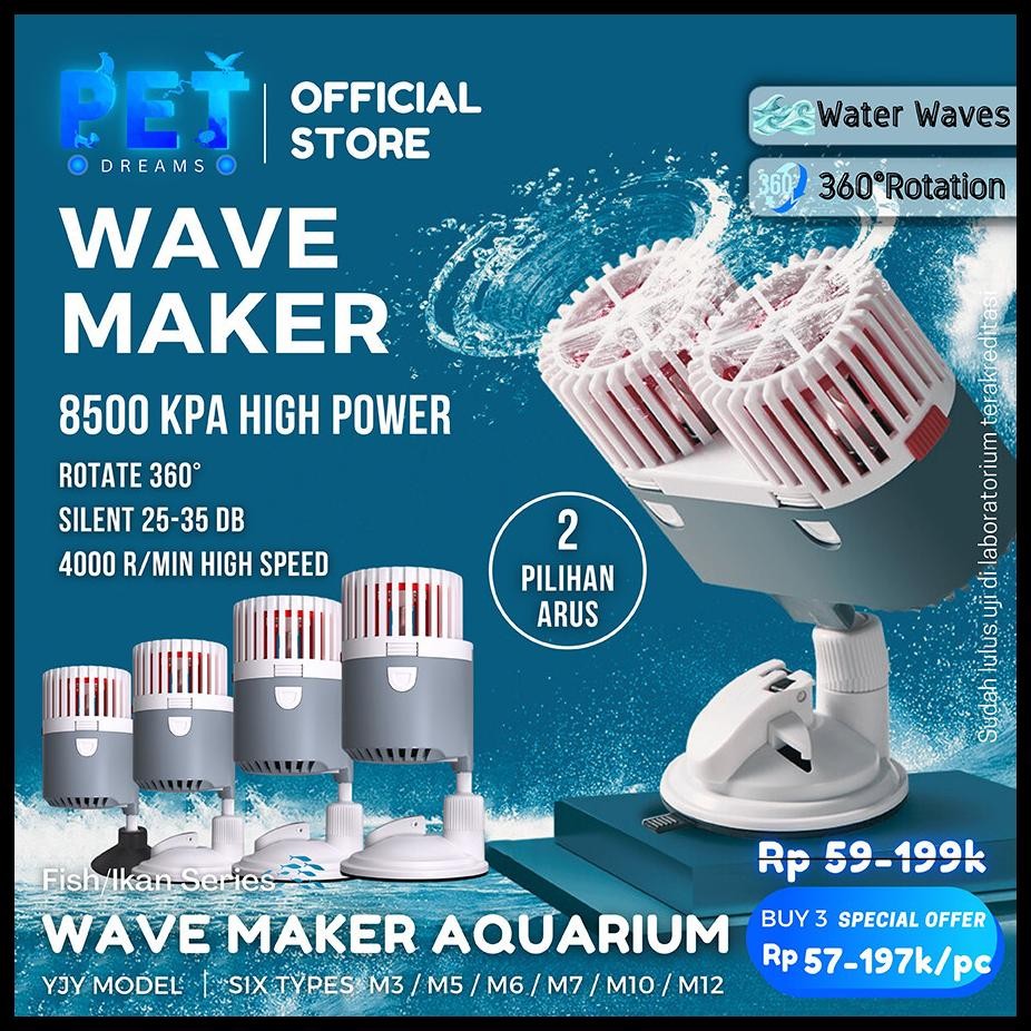 WAVE MAKER AQUARIUM PEMBUAT GELOMBANG ARUS OMBAK AIR POMPA MESIN WAVEMAKER KOLAM MINI KECIL BESAR AK