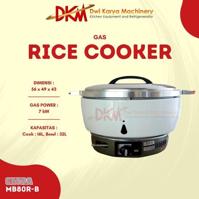 NEW Gas Rice Cooker GETRA MB80R-B / Penanak Nasi Gas