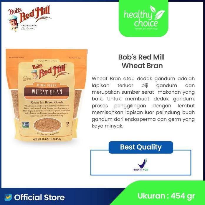 

Terlaris Bob'S Red Mill Wheat Bran 454Gr (Kulit Halus Gandu Utuh) Seed Brown