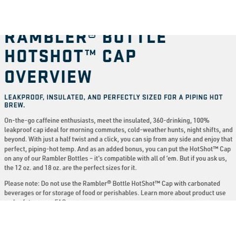 Yeti Rambler Bottle Hotshot Cap