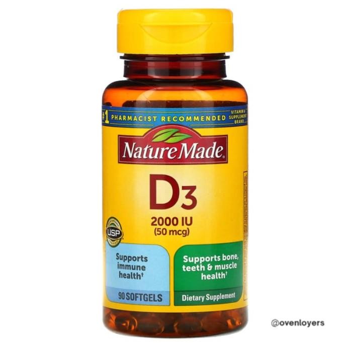 Nature Made Vitamin D3 2000 Iu 50 Mcg 90 Softgels