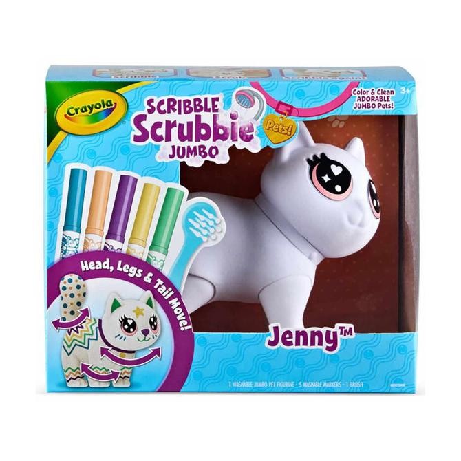 

LINDU Crayola Scribble Scrubbie Jumbo Pets Cat Jenny 5ct (1 Pet + 5 Markers + 1 Brush)