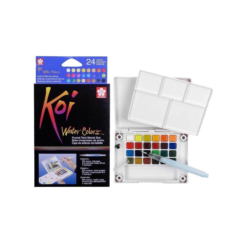 

LINDU Gramedia Surabaya - Sakura Koi Watercolor 24 Pocket Field Sketch Box