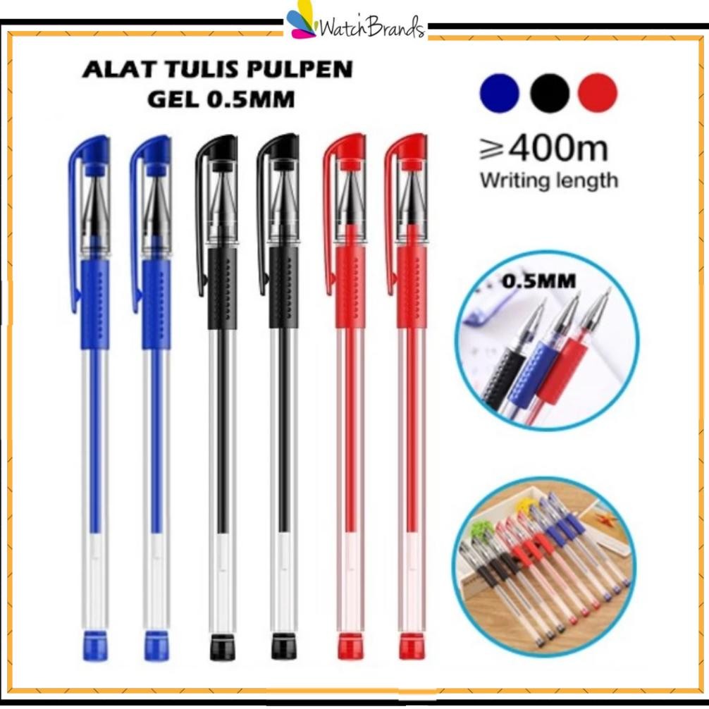 

''Terlaris" Wbs Pulpen Gel Ink 0.Mm Alat Tulis Kantor Sekolah Pena Pen Tinta Cair Standart Warna Merah Hitam Biru Ss006 Murah