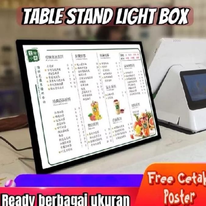 Murah Led Table Stand Light Box/ Light Box Menu /Daftar Menu/Slim Light Box/ Light Box Table Menu Di