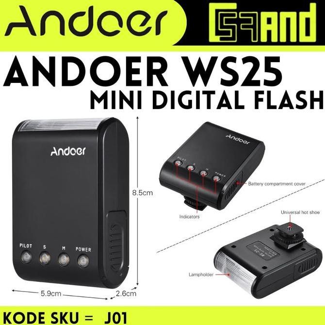 Promo Andoer Ws25 Lampu Flash Kamera Digital Camera Video Light Smartphone