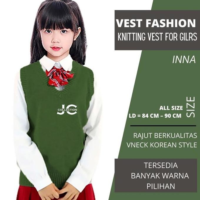 Rompi Rajut Anak Perempuan Vneck Gaya Korea Inna Jcfashion Terbaru