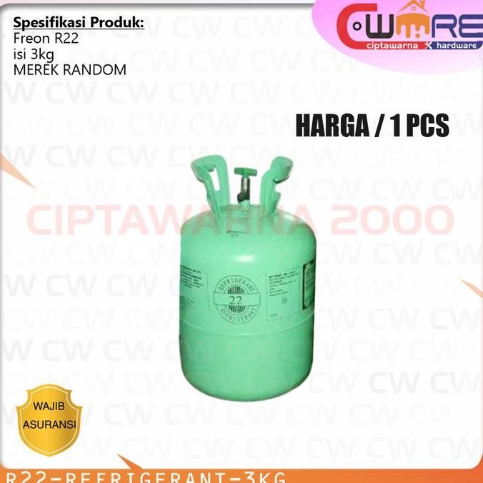 ------] Freon R22 Refrigerant tabung Freon AC + Can tap 3 Kg