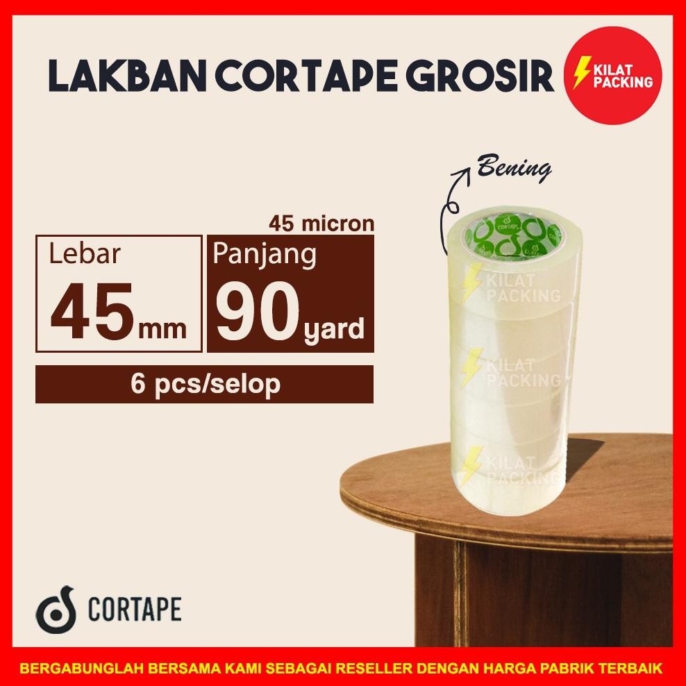 

KA Lakban Cortape Bening 45 mm x 90 yard Ekonomis 1 Selop