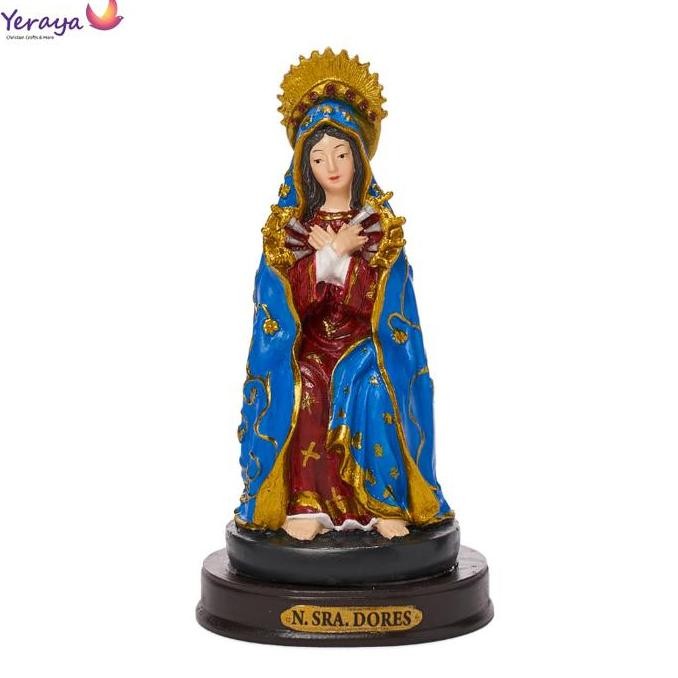 best produk] Patung Katolik Maria Tujuh Duka Padat 16cm Pajangan Dekorasi Rumah Rohani