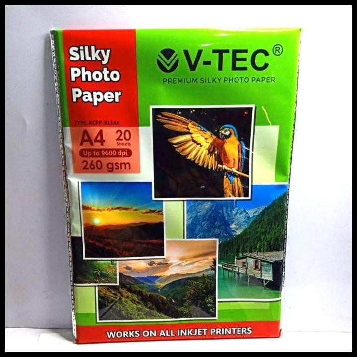 

Terlaris Kertas Foto V-Tec Silky Photo Paper A4 260 Gsm Rcpp-9114A Good Quality