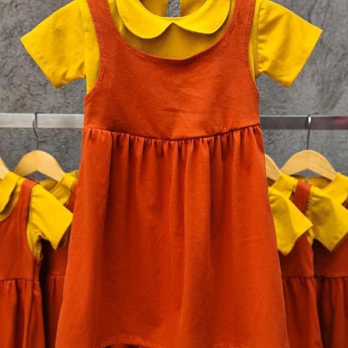 Tersedia Baju boneka squid game anak perempuan/ baju squid game anak/ kostum squid game/ baju anak s