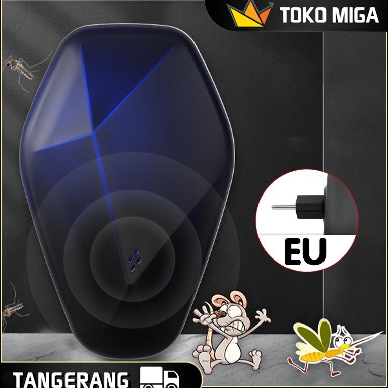 TERLARIS Pengusir Tikus Elektrik Portabl EU Alat Usir Tikus Anti Tikus Suara Ultrasonic Pengusir Tik