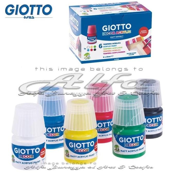 

ready !!! GIOTTO Decor Acrylic Matt 25ml Set 6 Colours - Cat Akrilik 6 Warna