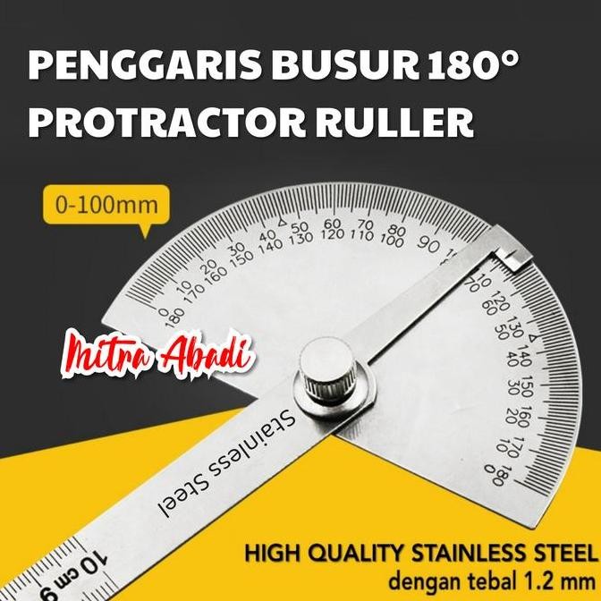 

PENGGARIS BUSUR 180/ STAINLESS STEEL PROTRACTOR ANGLE RULER