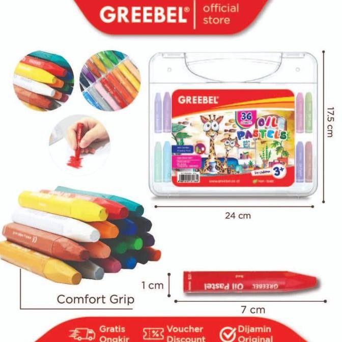 

ready !!! GREEBEL Crayon 36 warna / Oil Pastel Greebel 36 Warna