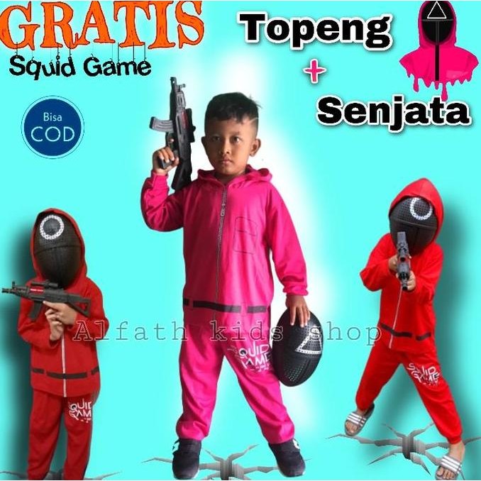 Tersedia SETELAN BAJU SQUID GAME ANAK BAJU SKUID / SKUIT GAME JAKET SQUID GAME