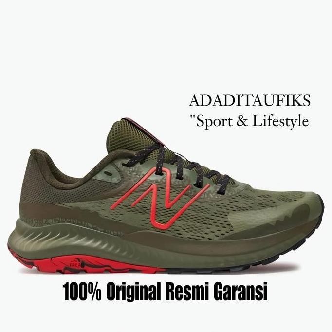 Terbaru Sepatu Trail Running Nb Dynasoft Nitrel V5 4E Wide Dark Olivine Neo Flame Original Mtntrrg5