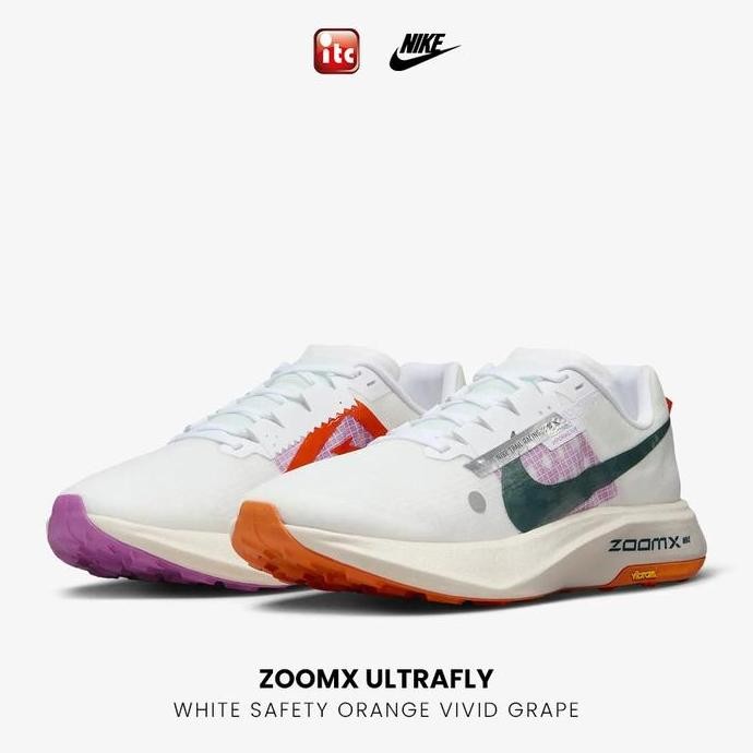 Diskon Nike Zoomx Ultrafly White Safety Orange Vivid Grape 100% Authentic