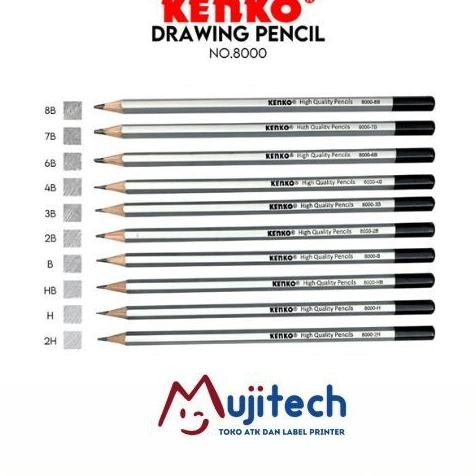 

Aw-96 As23 Im31 1 Pack Kenko Artclub Drawing Pencils Pensil Gambar 2B 3B 7B 8B H 2H Hb Premium Hemat
